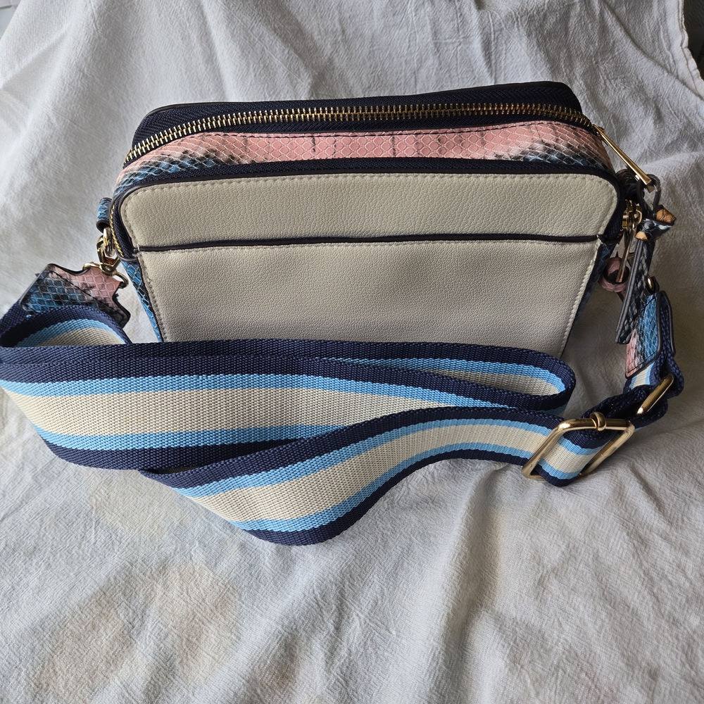 Stylish Cream and Blue Women's Bag